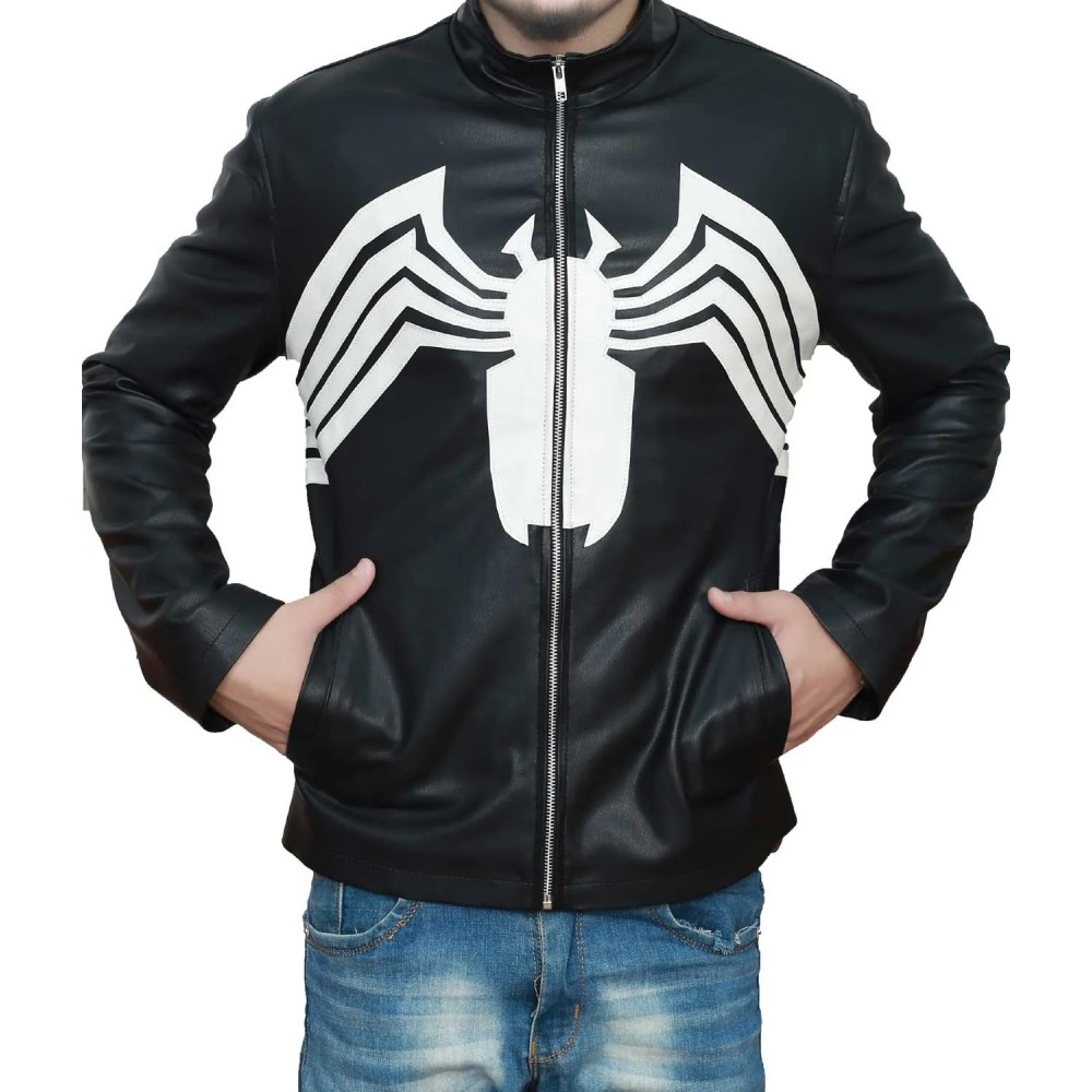 Eddie Brock Venom 2 Black Leather Jacket Black Leather Jacket